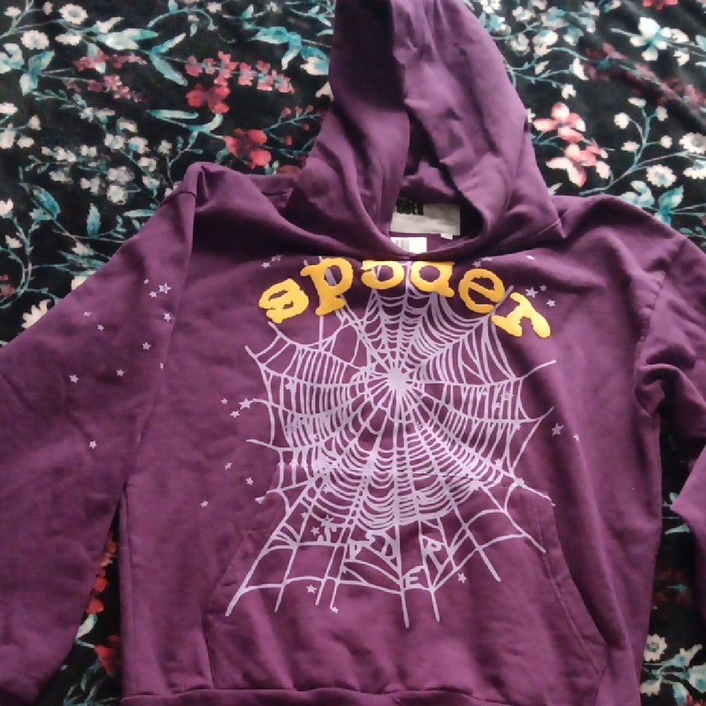 Purple Spider Web Kids Hoodie